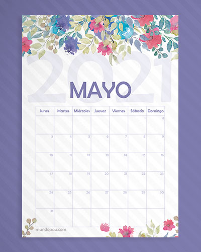 calendario mayo de flores 2021