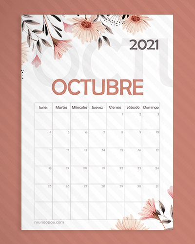 calendario octubre 2021